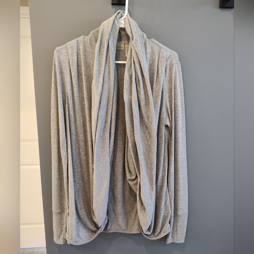 Zella gray wraparound activewear cardigan size M